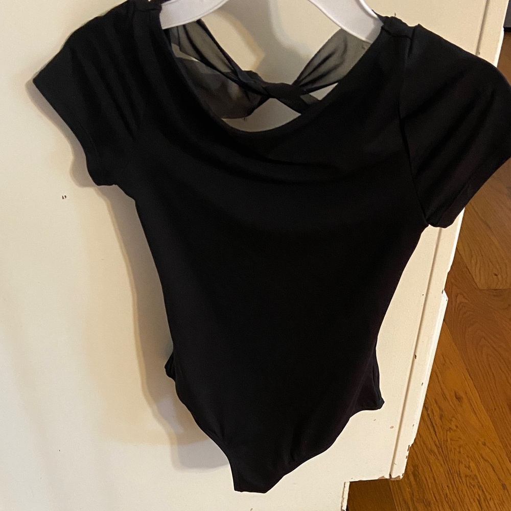 Mirella Black Bodysuit with Crisscross Back